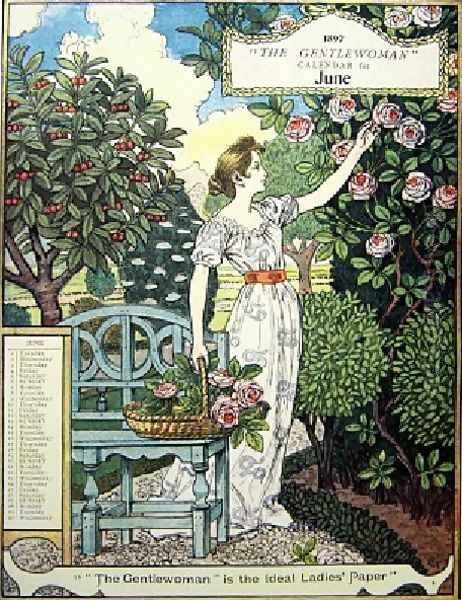 Month Of June Oil Painting by Eugene Grasset