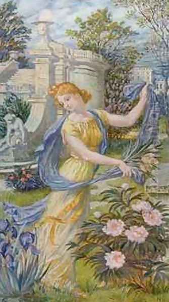 Allegory of Spring Oil Painting by Eugene Grasset