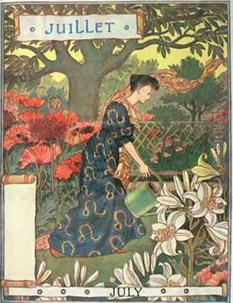 July Oil Painting by Eugene Grasset