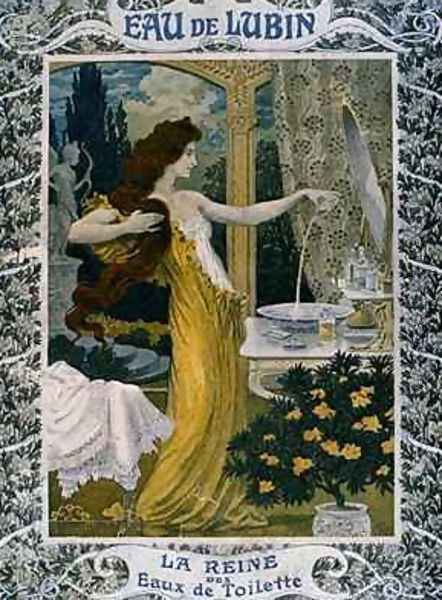 Poster advertising Eau de Lubin Oil Painting by Eugene Grasset