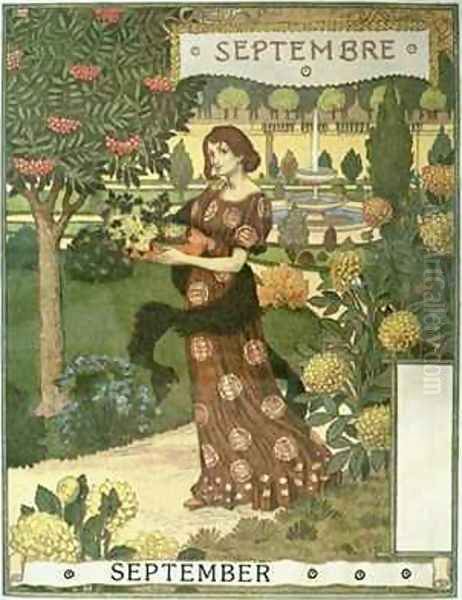 September Oil Painting by Eugene Grasset