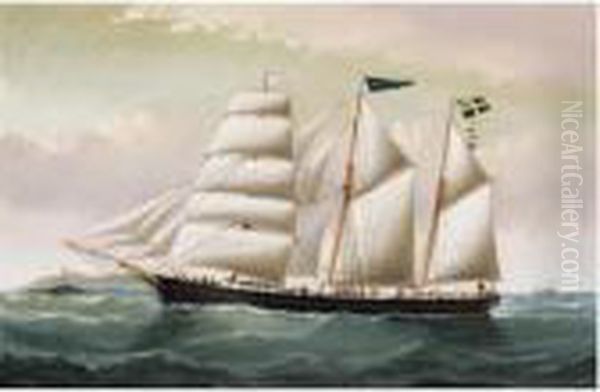 The Barquentine 'nordstjernan' Oil Painting by William Howard Yorke