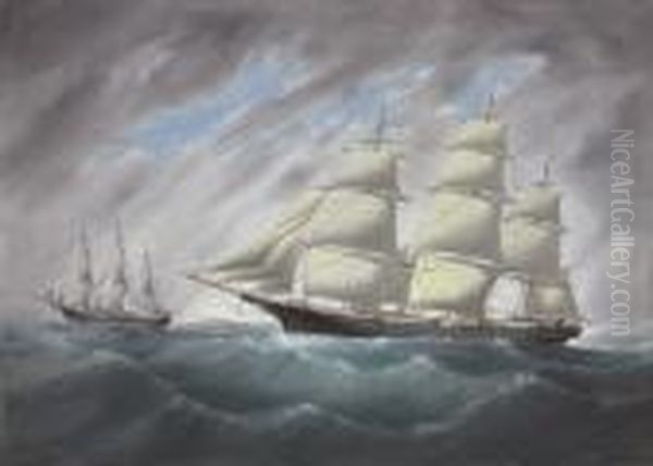 The American Medium Clipper 
Beverly Oil Painting by William Howard Yorke