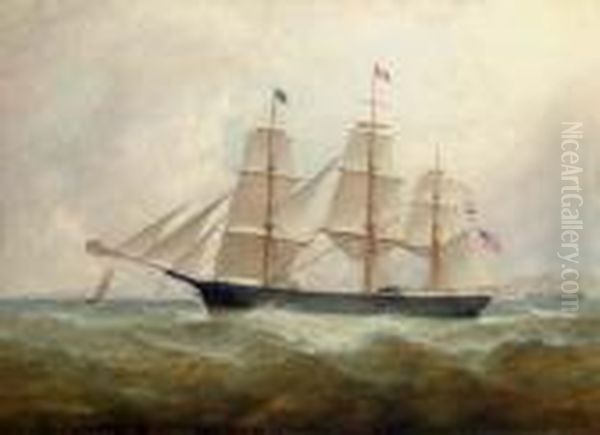 The American Clipper Ship Susan 
Howland Passing A Lighthouse; Thought To Be Perch Rock Lighthouse And 
Fort Oil Painting by William Howard Yorke