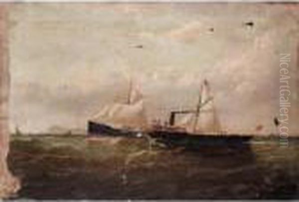 Ss *** Francon, A Screw Steamer 
With Auxiliary Schooner Rig Inward Bound Off Holyhead Mountain &amp;
 The South Stack, Anglesey Oil Painting by William Howard Yorke