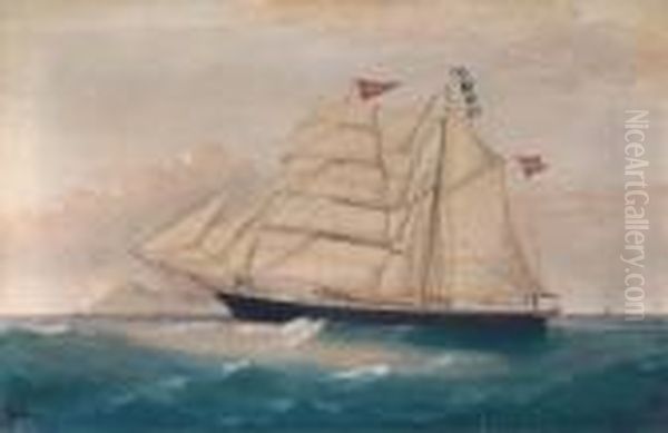 Brigantine Brigitte Inward Bound For Liverpool Off Hollyhead Oil Painting by William Howard Yorke