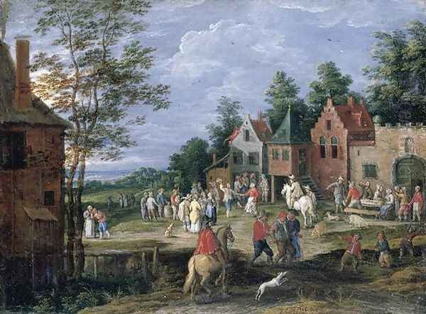 Village Scene (2) Oil Painting by Pieter Gijsels