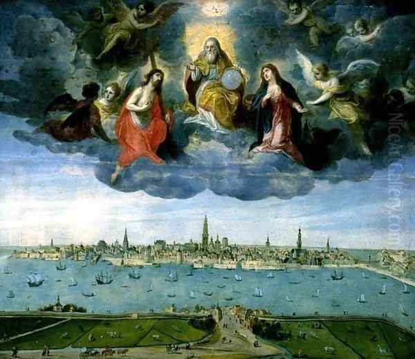 Crowning of Mary Oil Painting by Abel Grimmer