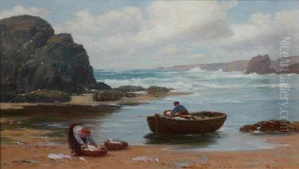 Unloading The Catch. Oil Painting by Alexander Young