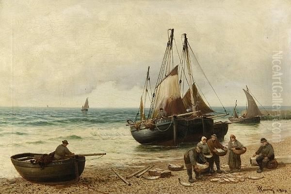 A Good Catch, Near Grimsby Oil Painting by Alexander Young