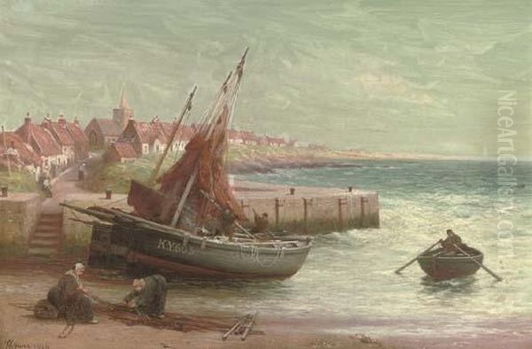 Preparing The Nets Oil Painting by Alexander Young