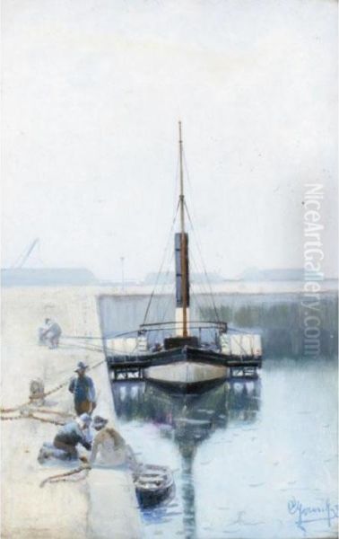 In The Harbour Oil Painting by Alexander Young