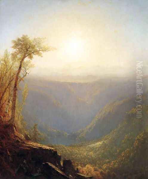 A Gorge In The Mountains (Kauterskill Clove) Oil Painting by Sanford Robinson Gifford