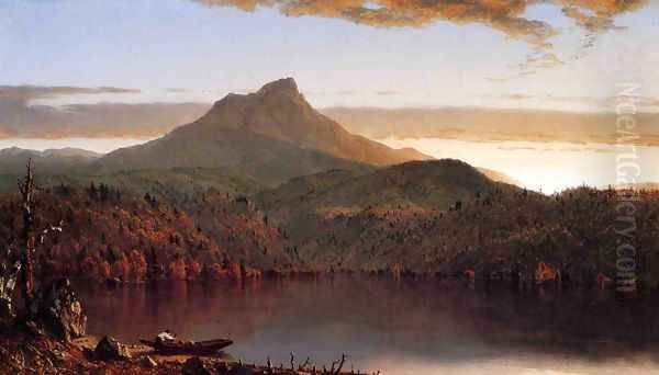 A Lake Twilight Oil Painting by Sanford Robinson Gifford