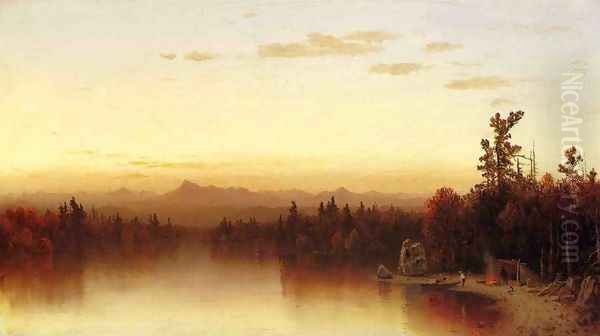 A Twilight in the Adirondacks Oil Painting by Sanford Robinson Gifford