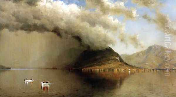 A Sudden Storm, Lake George Oil Painting by Sanford Robinson Gifford