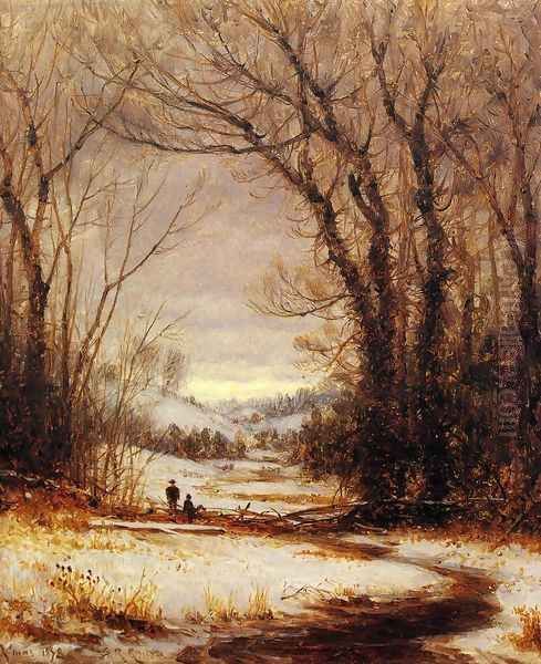 A Winter Walk Oil Painting by Sanford Robinson Gifford