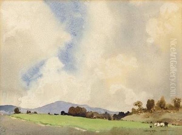 Landscape, Mt Dandenong From Mooroolbark Oil Painting by William Blamire Young