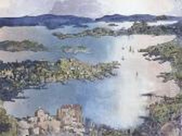 A Land Locked Sea (sydney Harbour) Oil Painting by William Blamire Young