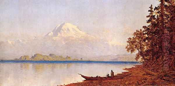 Mount Ranier Washington Territory Oil Painting by Sanford Robinson Gifford