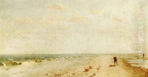 Fire Island Beach I Oil Painting by Sanford Robinson Gifford