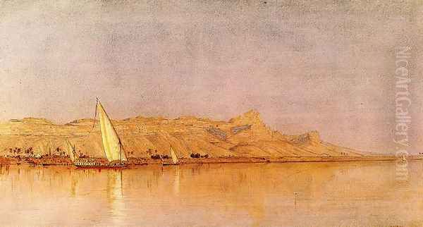 On The Nile Gebel Shekh Hereedee Oil Painting by Sanford Robinson Gifford