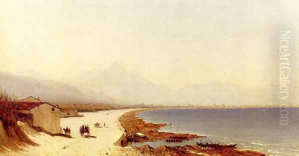 The Road By The Sea Palermo Italy Oil Painting by Sanford Robinson Gifford