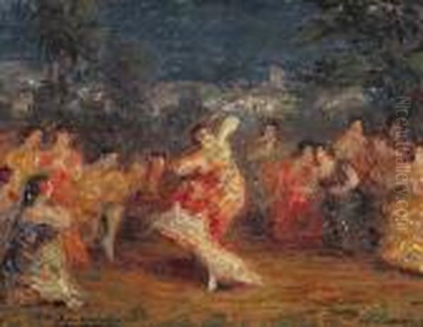 Baile Flamenco Oil Painting by Pere Ysern Y Alie