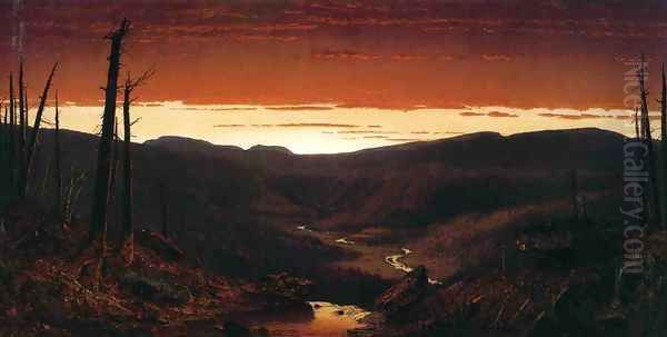 A Twilight in the Catskills Oil Painting by Sanford Robinson Gifford