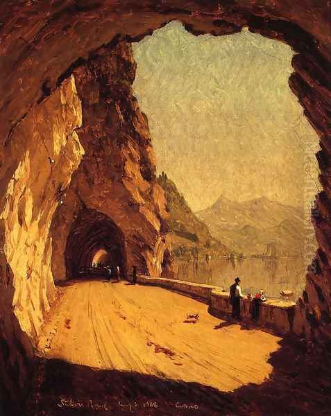 Stelvio Road By Lago Di Como Oil Painting by Sanford Robinson Gifford