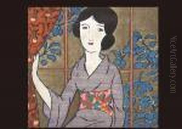 Woman Oil Painting by Takehisa Yumeji