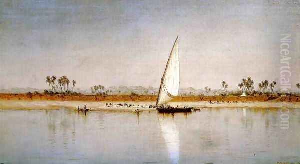 On the Nile Oil Painting by Sanford Robinson Gifford