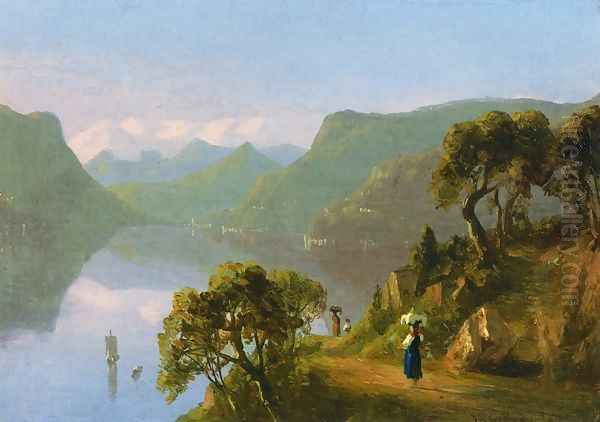 Lake Como Oil Painting by Sanford Robinson Gifford