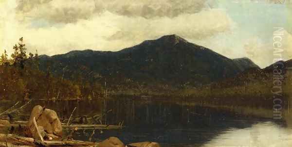 Mount Whiteface from Lake Placid Oil Painting by Sanford Robinson Gifford