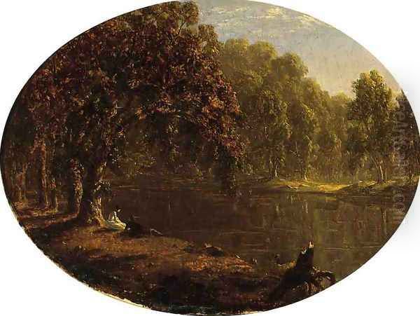 The River-Bank Oil Painting by Sanford Robinson Gifford