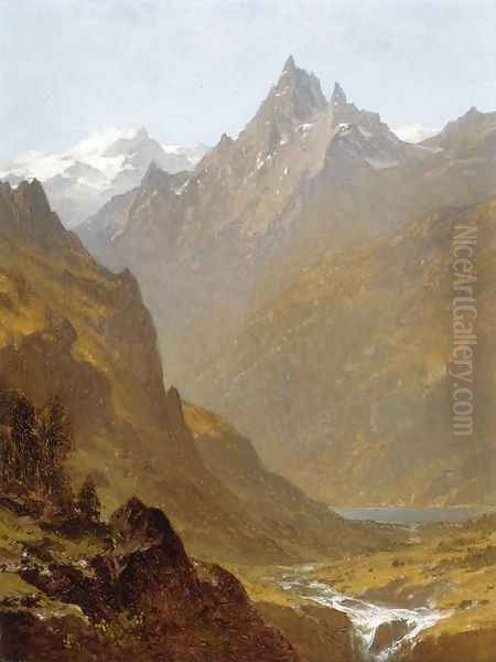 Swiss Scene Oil Painting by Sanford Robinson Gifford