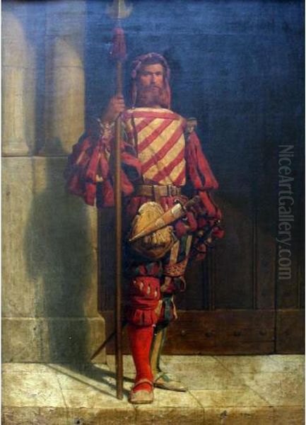 A Halberdier Of The Swiss Guard Oil Painting by Adolphe Yvon