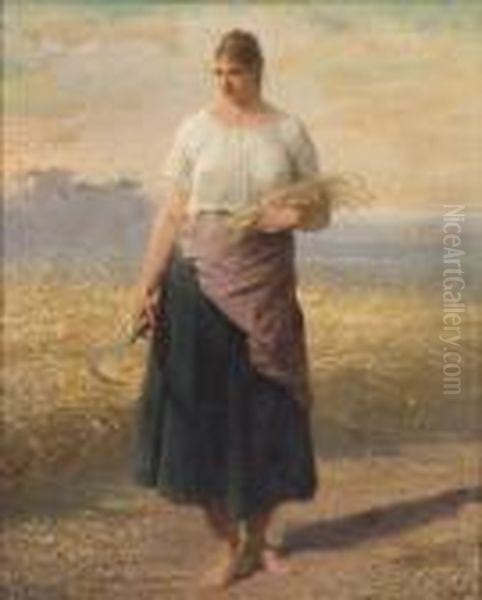 La Spigolatrice Oil Painting by Adolphe Yvon