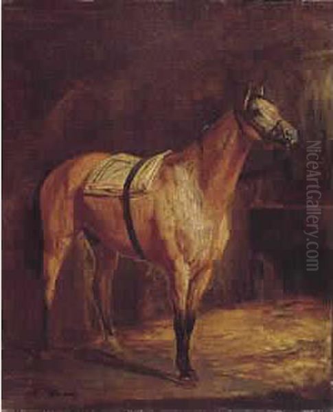 Cheval A L'ecurie Oil Painting by Adolphe Yvon