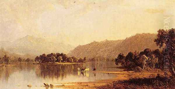 Mount Washington from The Saco River Oil Painting by Sanford Robinson Gifford