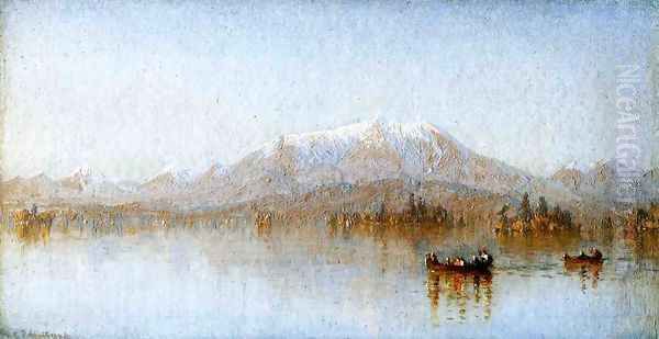 Mount Katahdin from Lake Millinocket Oil Painting by Sanford Robinson Gifford