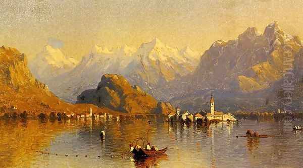 Lake Maggiore Oil Painting by Sanford Robinson Gifford