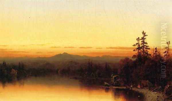 A Twilight in the Adirondacks I Oil Painting by Sanford Robinson Gifford