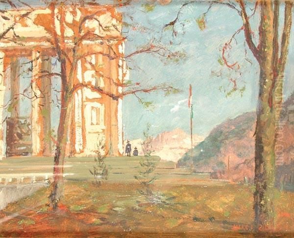 Paesaggio Con Architetture Oil Painting by Luigi Zago