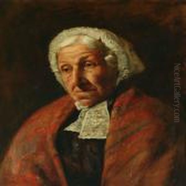 Portrait Of Anelderly Woman Oil Painting by Kristian Zahrtmann