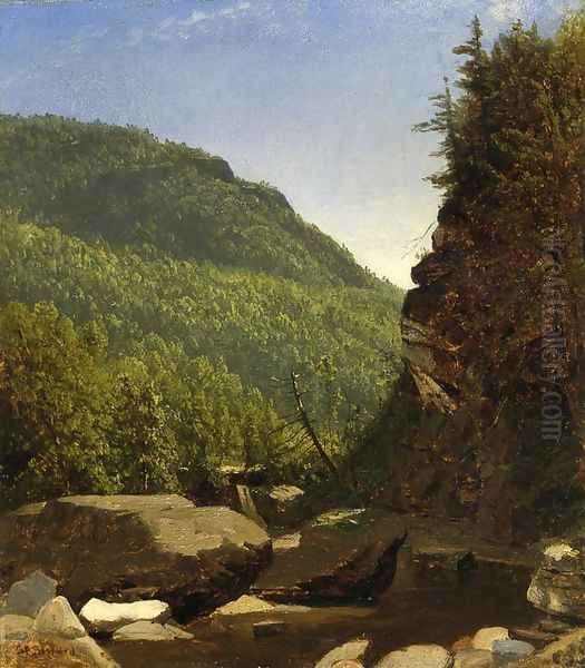 The Top of Kauterskill Falls Oil Painting by Sanford Robinson Gifford