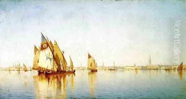 Venetian Sails, a Study Oil Painting by Sanford Robinson Gifford