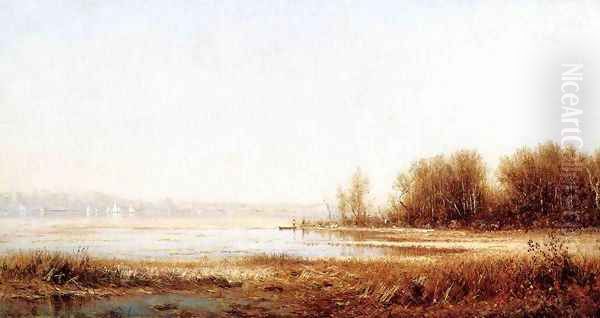 The Marshes of the Hudson Oil Painting by Sanford Robinson Gifford