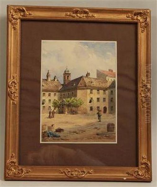 Freihaus Oil Painting by Karl Wenzel Zajicek