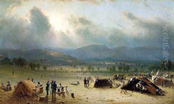 Camp of the Seventh Regiment, near Frederick, Maryland, in July 1863 Oil Painting by Sanford Robinson Gifford